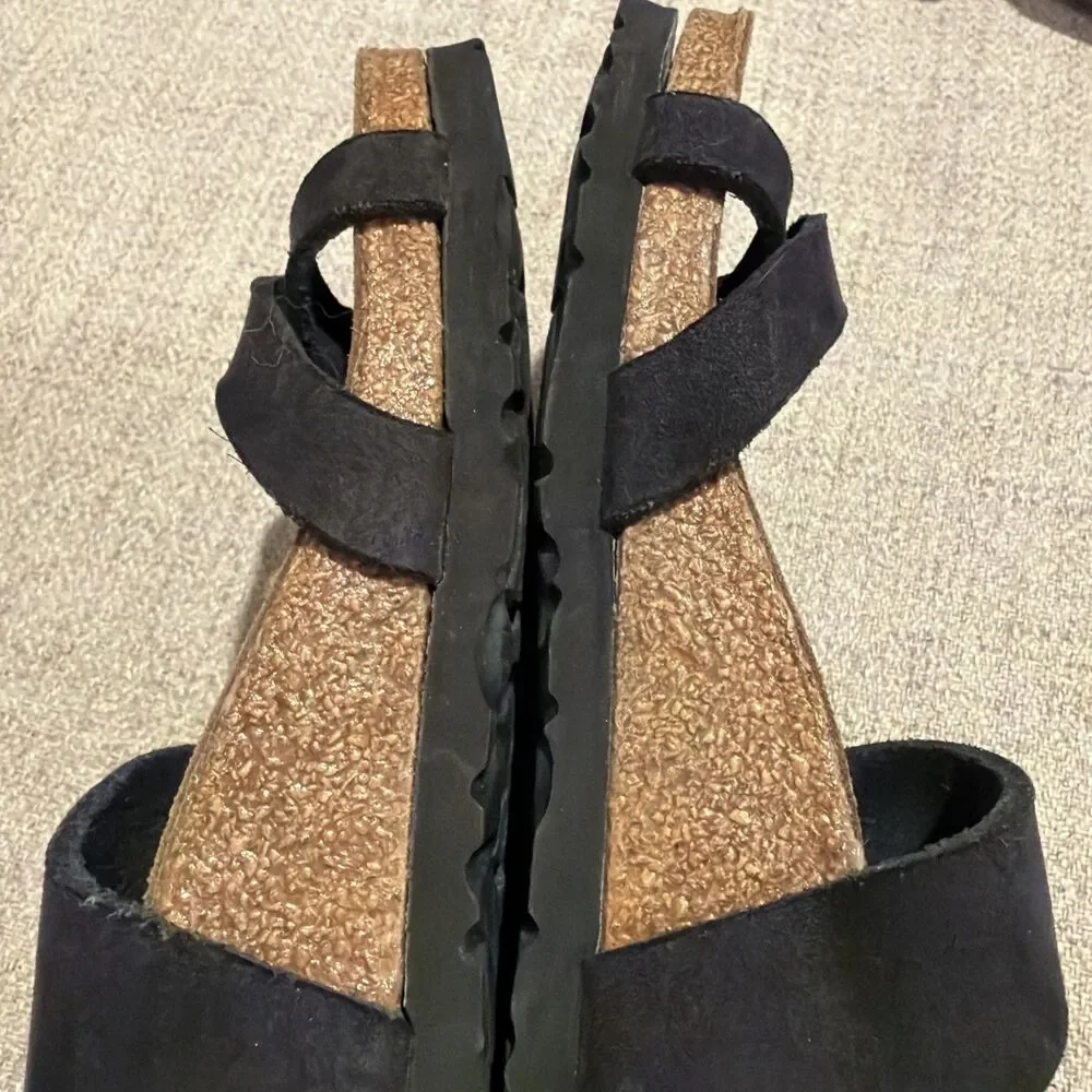 Birkenstock Papillio Black Strappy Cross Toe Loop Sandals Womens 36 US 5-5.5